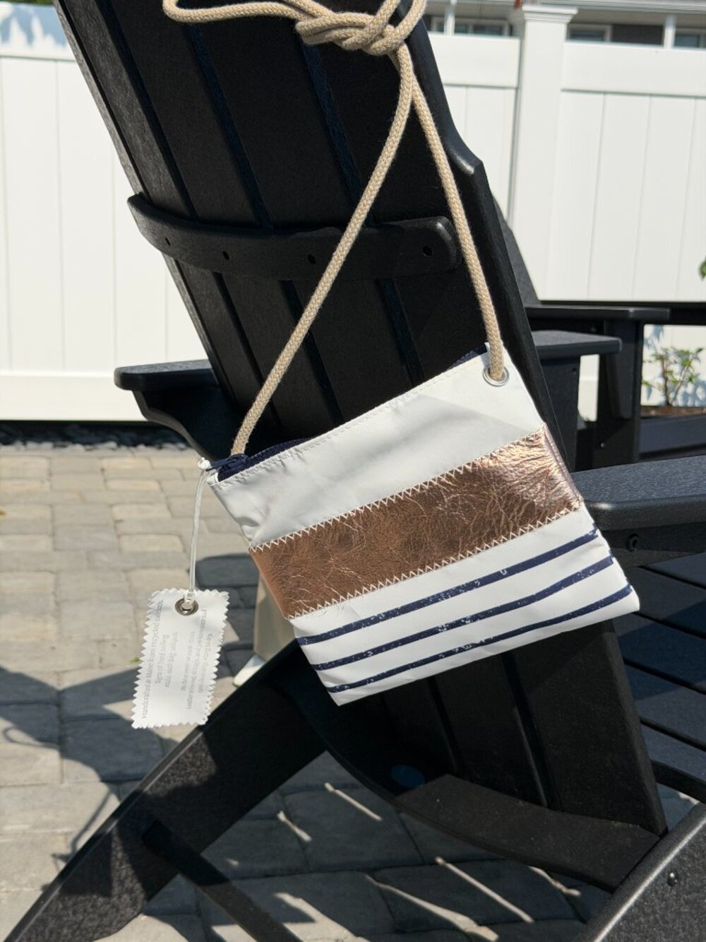 NWT Seabags Rose Gold on Navy Slim Crossbody Bag Handbag - BEAUTIFUL